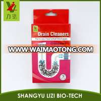 High efficiency quick action withe powder drain cleaner